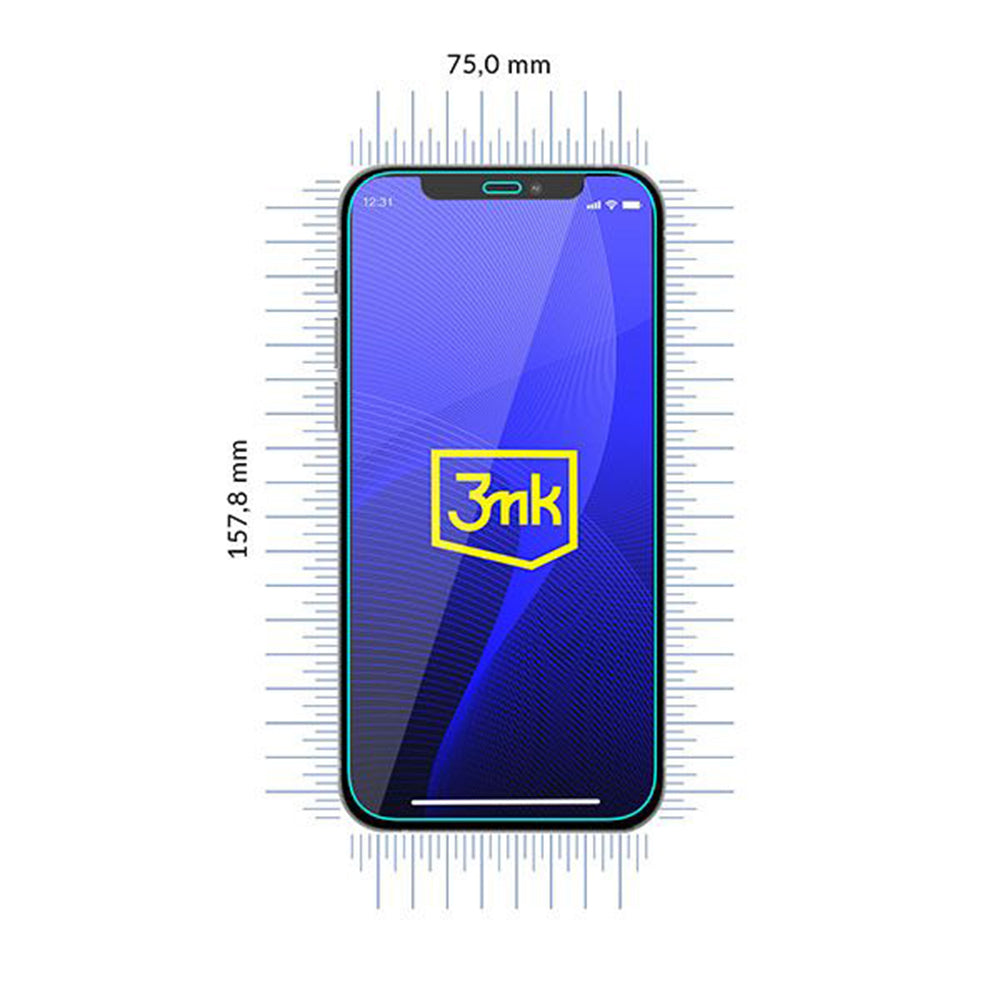 3MK FlexibleGlass Displayschutzfolie für Apple iPhone 12 Pro Max, Flexibles Glas, Vollflächig Klebend