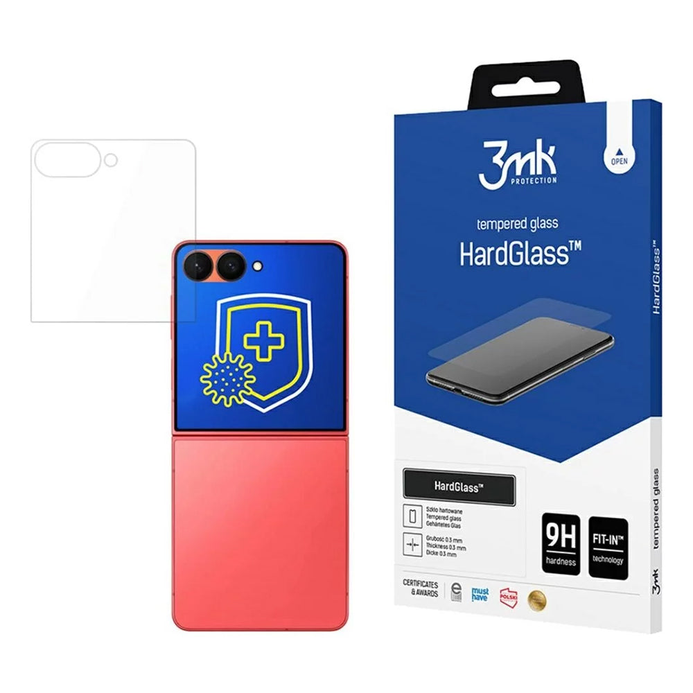 3MK HardGlass Displayschutzfolie für Samsung Galaxy Z Flip7 F766, Sicherheitsglas, Vollkleber