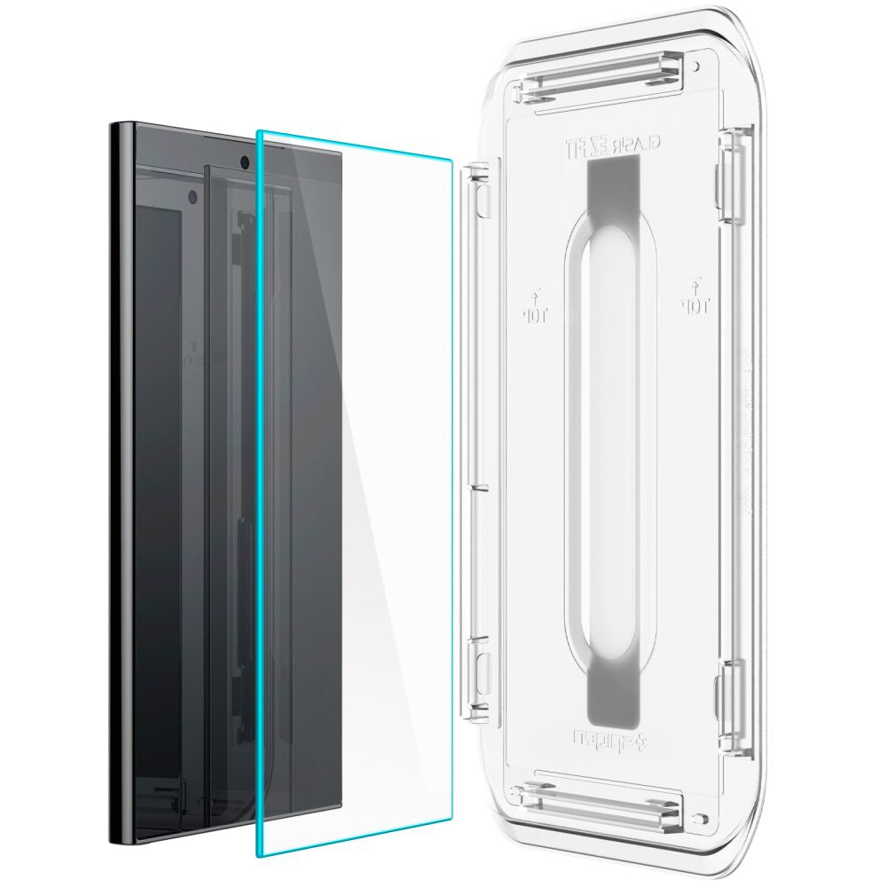 Spigen EZ FIT Displayschutzfolie für Samsung Galaxy S24 Ultra S928, sicheres Glas, Vollkleber, 2er-Set