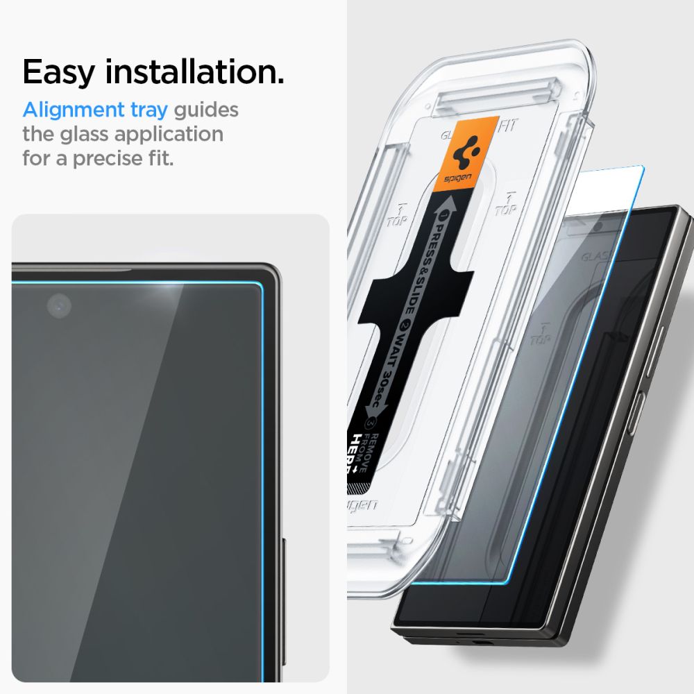 Spigen EZ FIT Screen Protector for Samsung Galaxy Z Fold6 F956, Tempered Glass, Full Glue, Set of 2 pieces, 2.5D, Outer Screen AGL07969