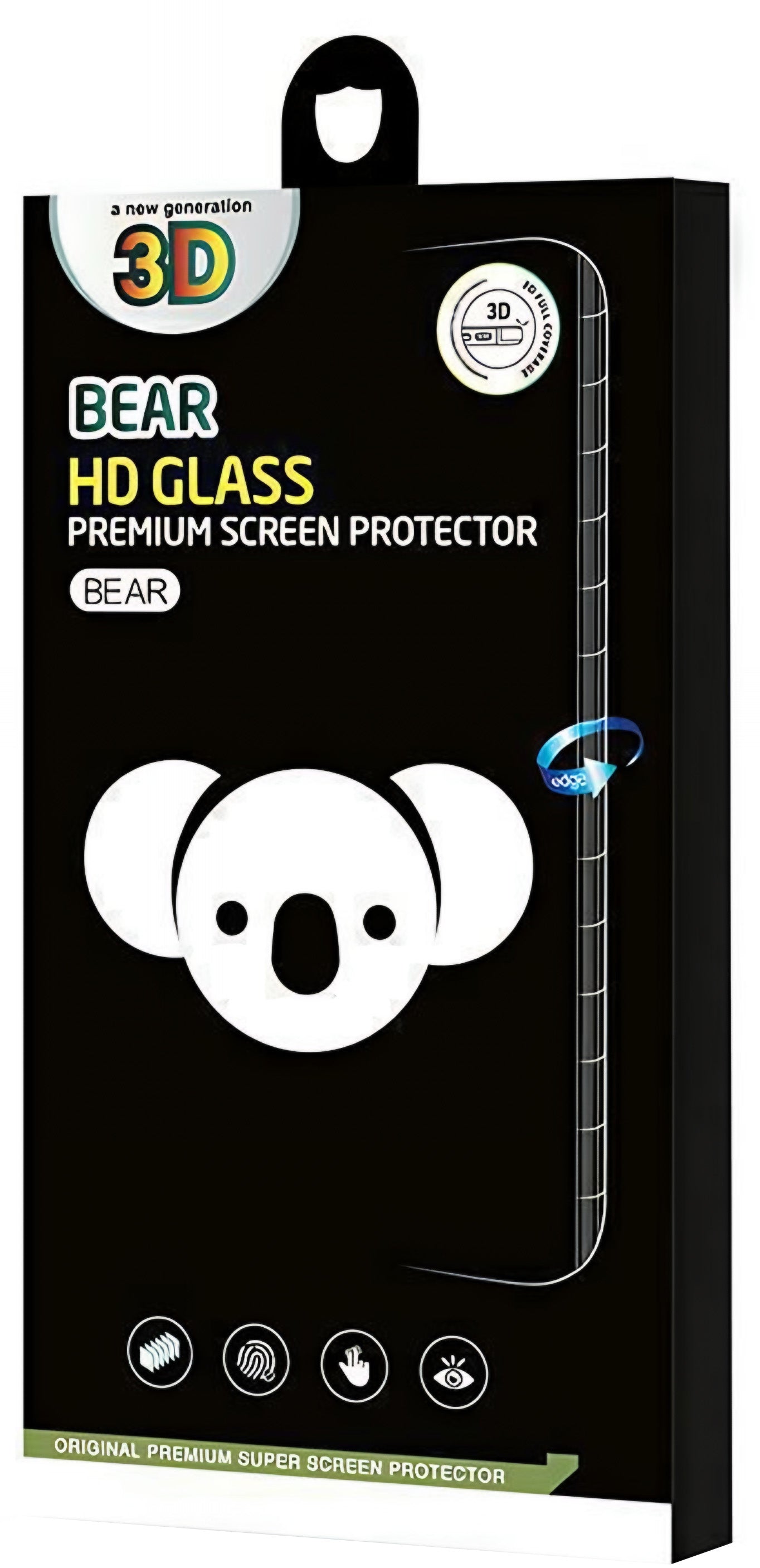 Bear HD Displayschutzfolie für Apple iPhone 17, gehärtetes Glas, Full Glue, Schwarz