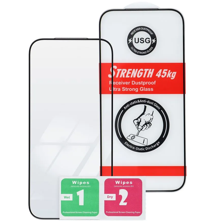 OEM Ultra Strong 45KG Displayschutzfolie für Apple iPhone 11 Pro, gehärtetes Glas, Vollkleber, 2.5D, Schwarz