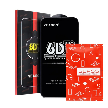Veason PRO Displayschutzfolie für Samsung Galaxy A56 A566 / A36 A366, gehärtetes Glas, Full Glue, 6D, Schwarz