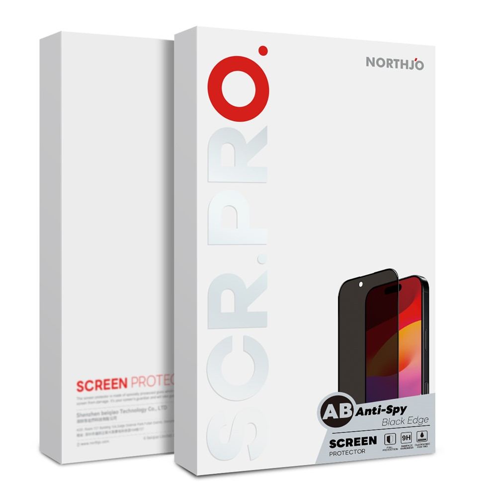 Privacy-Schutzfolie Northjo für Samsung Galaxy A57 5G, gehärtetes Glas, Full Glue, 2 Stück Set