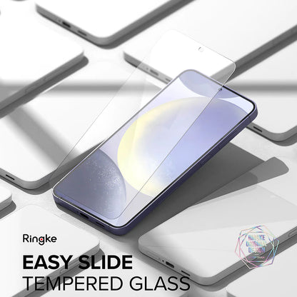 Ringke Easy Slide Displayschutzfolie für Samsung Galaxy S24 S921, sicheres Glas, Vollkleber, 2er-Set