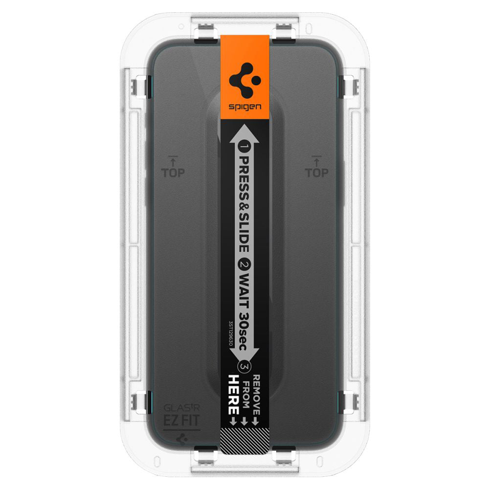 Spigen GlastR EZ FIT Displayschutzfolie für Apple iPhone 15 Pro, gehärtetes Glas, Full Glue, 2er Set AGL06892