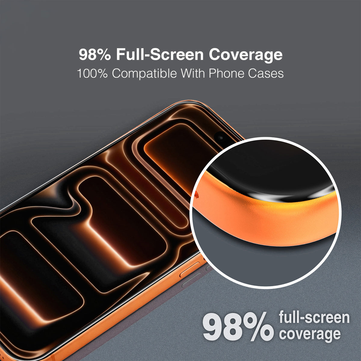 Tel Protect 10X HD DLC Diamond Coating Displayschutzfolie für Apple iPhone 17 / 16 Pro, gehärtetes Glas, vollflächig klebend, schwarz
