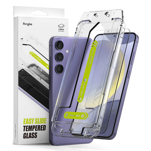 Ringke Easy Slide Displayschutzfolie für Samsung Galaxy S24 S921, sicheres Glas, Vollkleber, 2er-Set