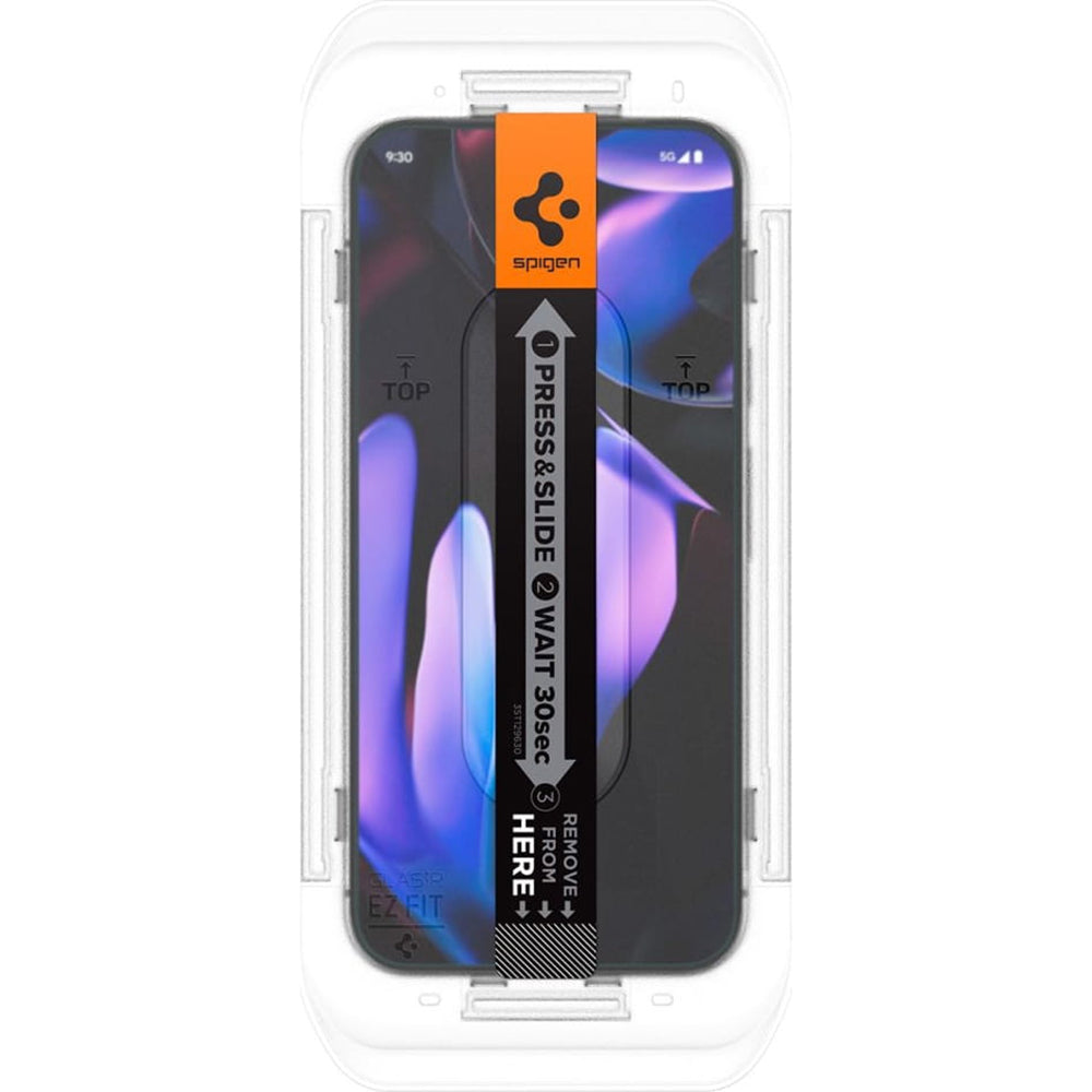 Schutzfolie Spigen GlastR EZ FIT für Google Pixel 9 Pro XL, gehärtetes Glas, Full Glue, Set mit 2 Stück AGL08445
