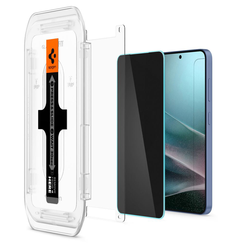 Schutzfolie Privacy Spigen GlastR EZ FIT HD für Samsung Galaxy S25+ S936 / S24+ S926, Gehärtetes Glas, Vollverklebung, Set 2 Stück