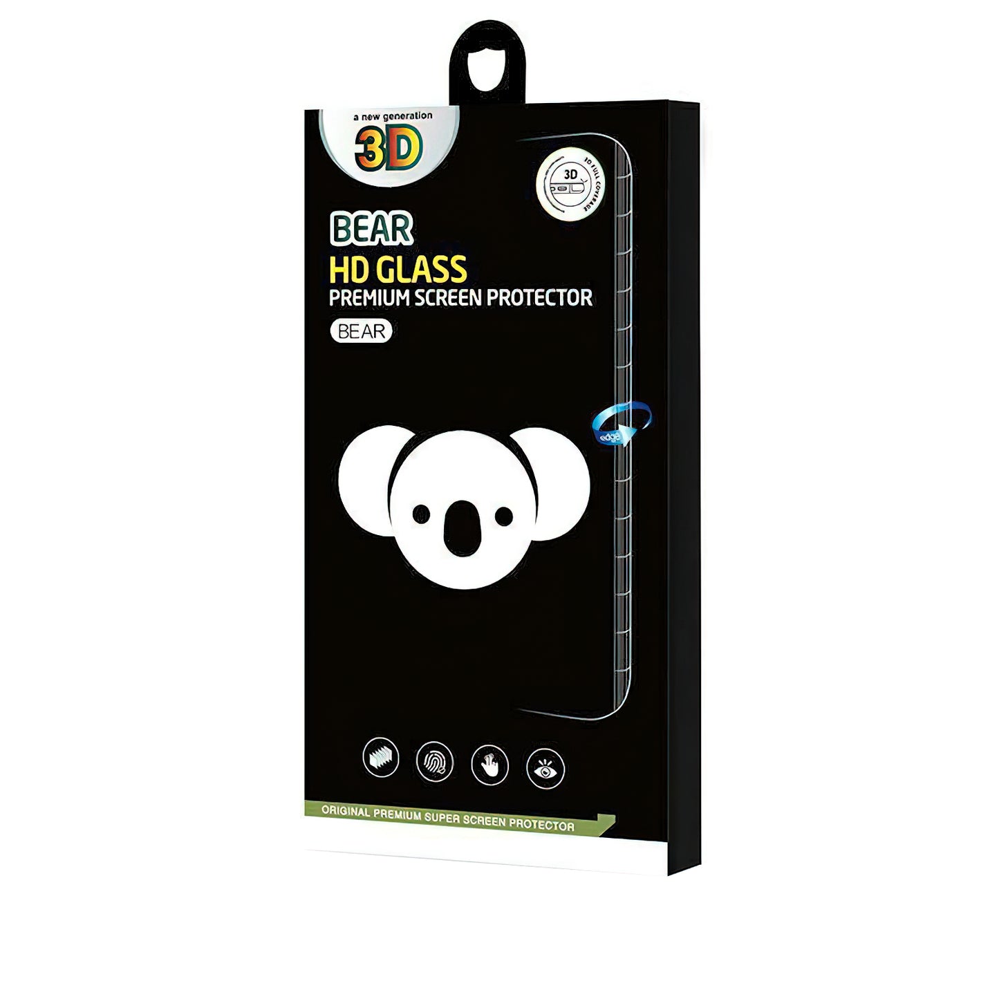 Bear HD Displayschutzfolie für Samsung Galaxy S24 S921, gehärtetes Glas, Full Glue, Schwarz