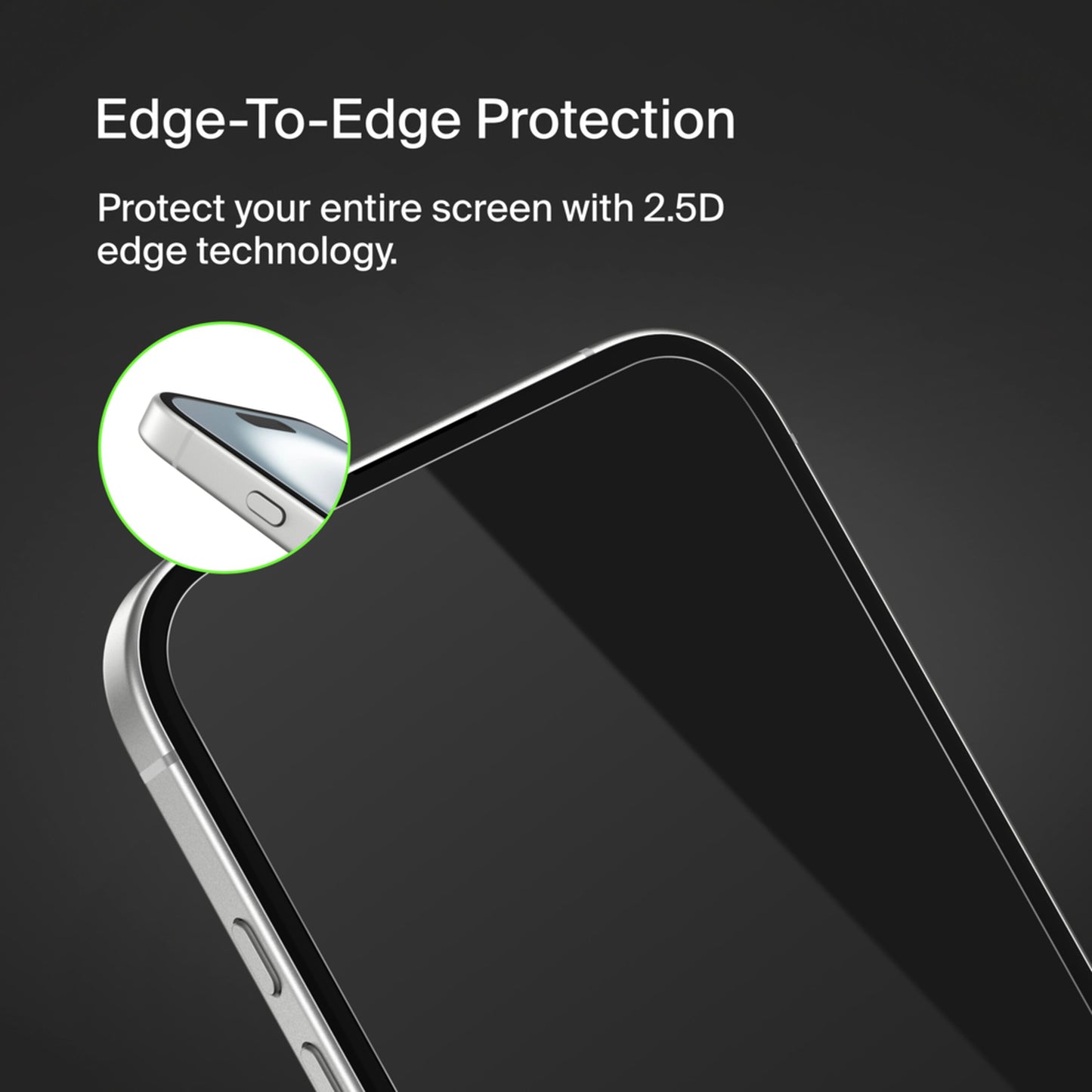 Belkin ScreenForce TemperedGlass Displayschutzfolie für Apple iPhone 16 / 15 / 14 Pro, gehärtetes Glas, Full Glue OVA135zz