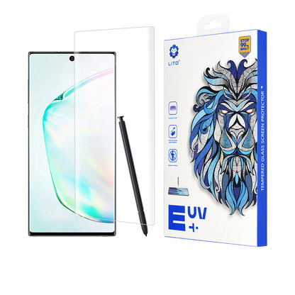 Lito Displayschutzfolie für Samsung Galaxy Note 10+ 5G N976 / Note 10+ N975, gehärtetes Glas, UV-Kleber, 3D