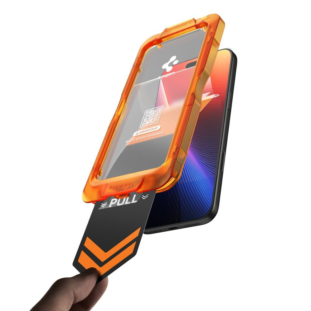 Schutzfolie Spigen GlastR Align Master Slim für Apple iPhone 17 Pro, Gehärtetes Glas, Vollkleber, Set 3 Stück AGL10103
