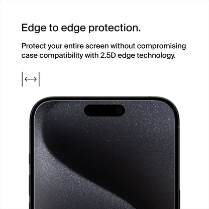 Belkin ScreenForce TemperedGlass Displayschutzfolie für Apple iPhone 15 Pro, gehärtetes Glas, Full Glue OVA137zz