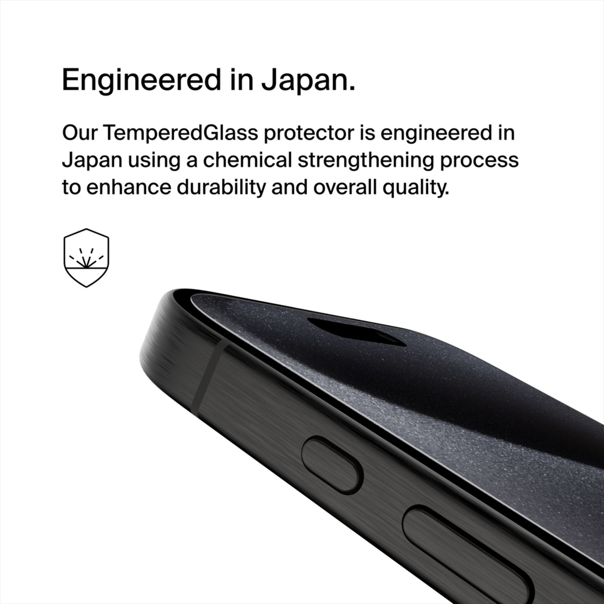 Belkin ScreenForce TemperedGlass Displayschutzfolie für Apple iPhone 15 Pro, gehärtetes Glas, Full Glue OVA137zz