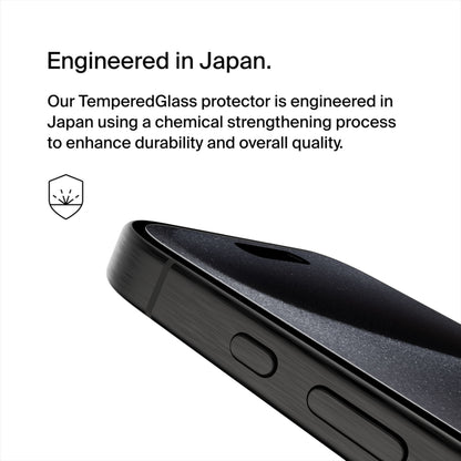 Belkin ScreenForce TemperedGlass Screen Protector for Apple iPhone 15 Pro Max, Tempered Glass, Full Glue OVA138zz