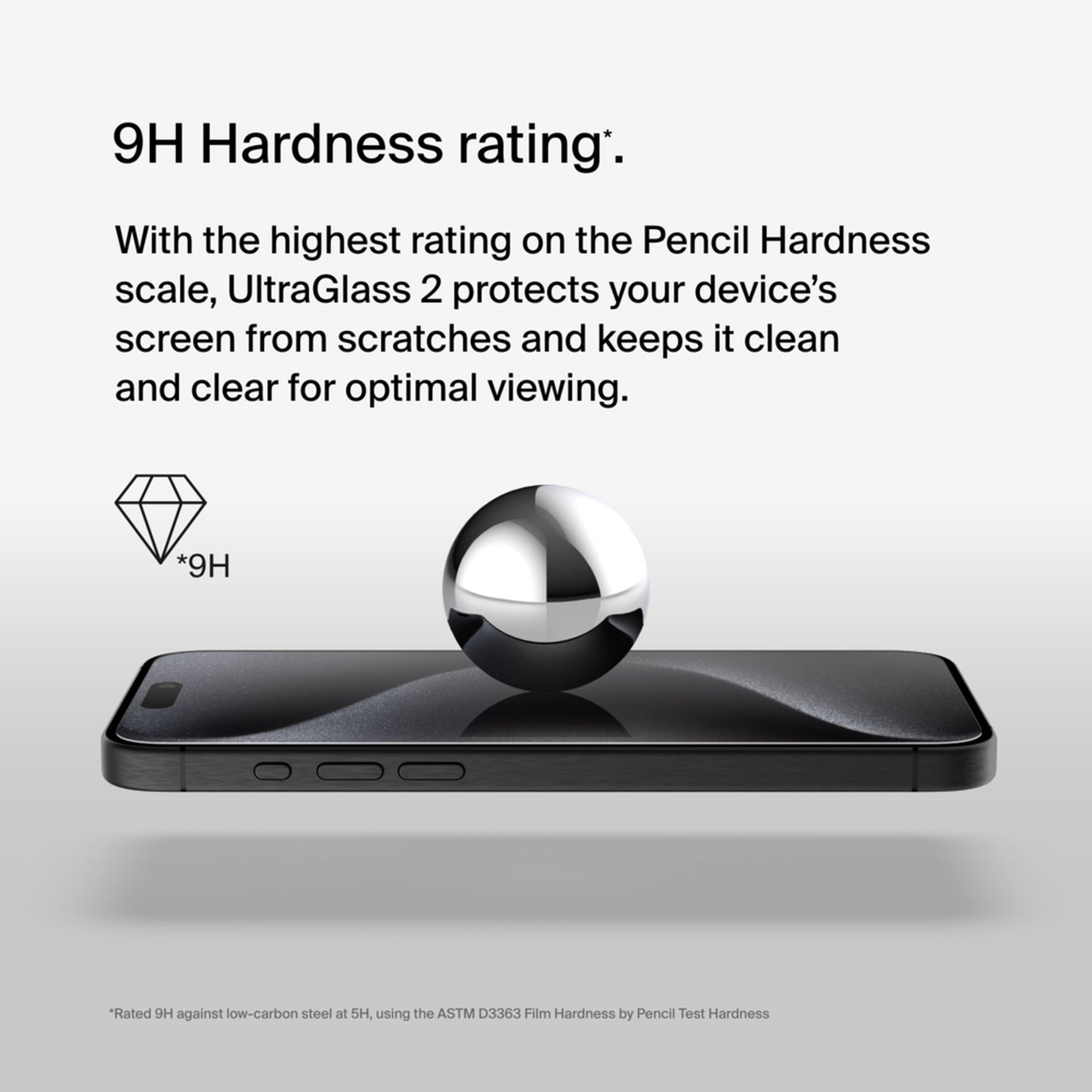 Bildschirmschutzfolie Belkin ScreenForce UltraGlass 2 für Apple iPhone 15 Pro Max, gehärtetes Glas, Full Glue OVA134zz