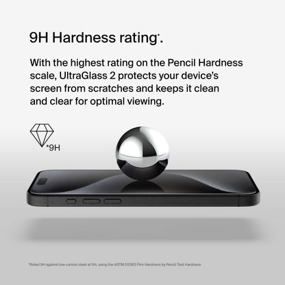 Bildschirmschutzfolie Belkin ScreenForce UltraGlass 2 für Apple iPhone 15 Pro Max, gehärtetes Glas, Full Glue OVA134zz