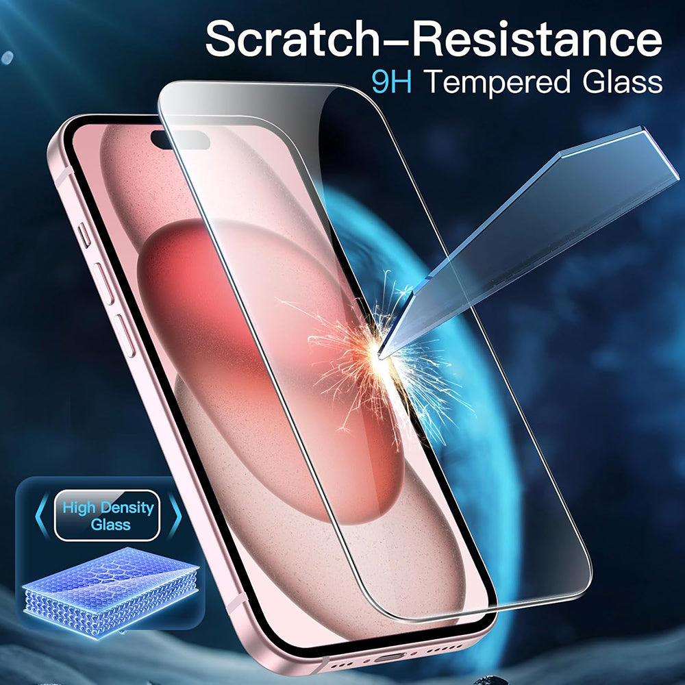 Anank 1X Verstärkter Displayschutzfolie für Apple iPhone 16, Sicherheitsglas, Vollkleber, 3D, 10 Stück Set