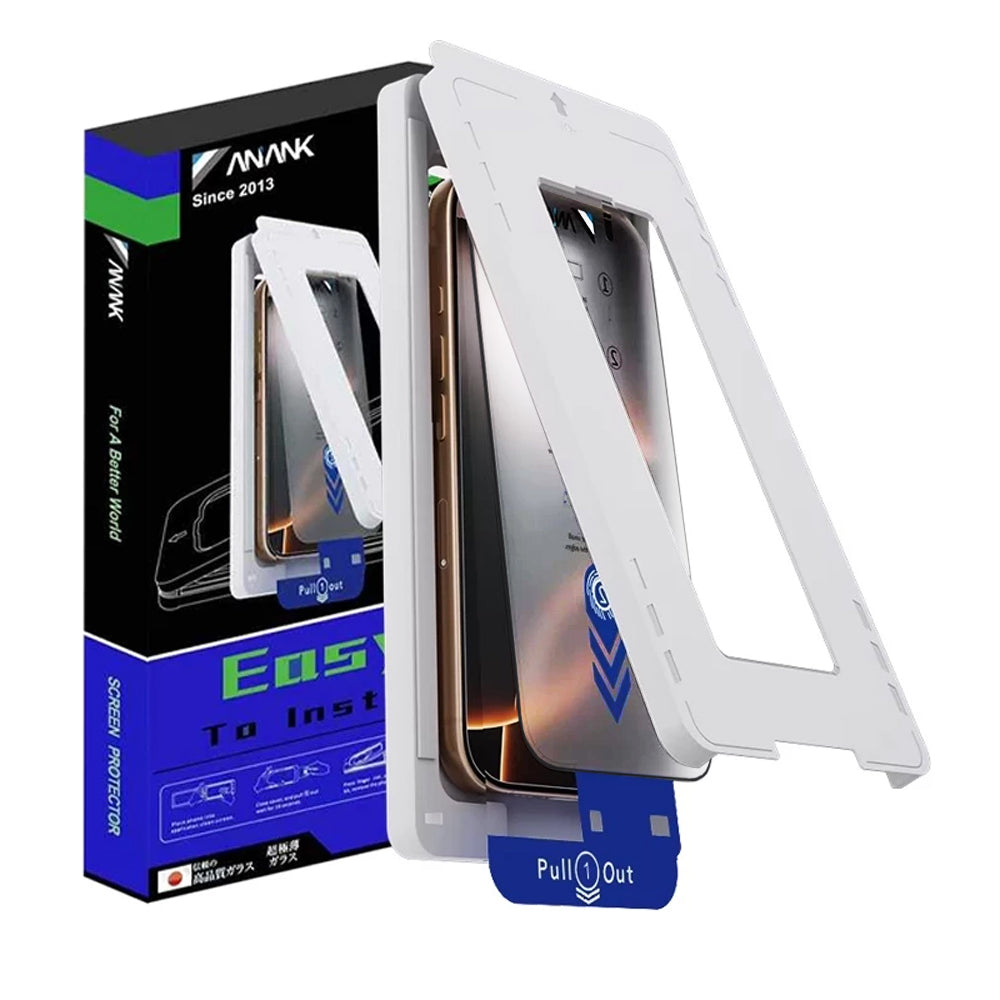 Anank 2X Verstärkte Displayschutzfolie für Apple iPhone 15 Pro Max, Sicherheitsglas, Vollkleber, 2.5D, Schwarz