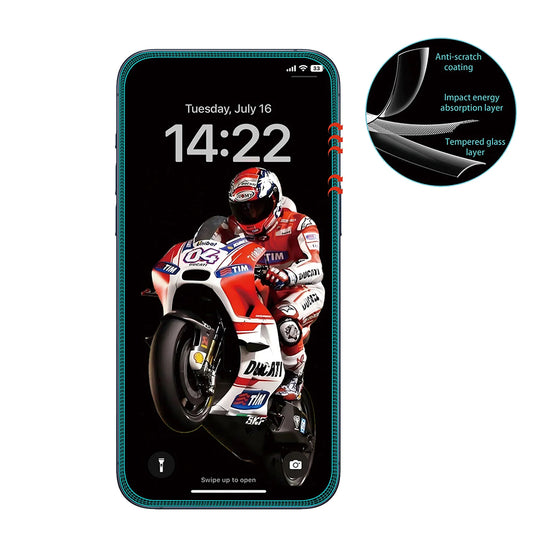 Anank 3X Verstärkte Displayschutzfolie für Apple iPhone 15 Pro Max, Sicherheitsglas, Vollkleber, 3D, Schwarz