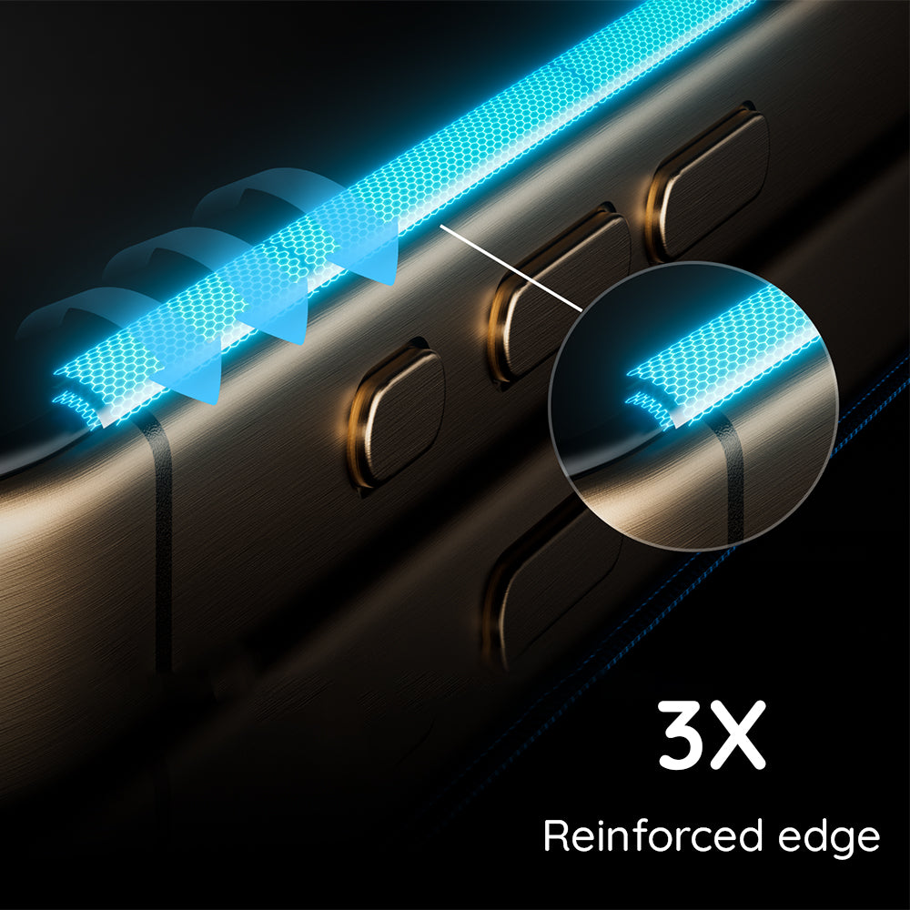 Anank 3X Verstärkte Schutzfolie für Apple iPhone 16 Pro, Gehärtetes Glas, Vollkleber, 2.5D, Schwarz