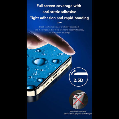Anank 3X Verstärkte Schutzfolie für Apple iPhone 16 Pro, Gehärtetes Glas, Vollkleber, 2.5D, Schwarz