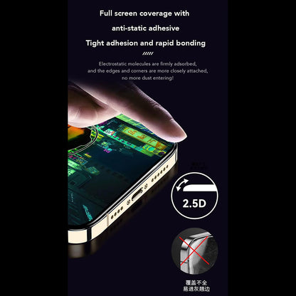 Anank Anti-Fingerprint Displayschutzfolie für Apple iPhone 14 Pro, gehärtetes Glas, Vollkleber, 2,5D, Schwarz