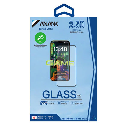 Anank Anti-Fingerprint Displayschutzfolie für Apple iPhone 14 Pro, gehärtetes Glas, Vollkleber, 2,5D, Schwarz