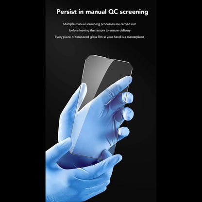 Anank Anti-Fingerprint Screen Protector Film for Apple iPhone 17e / 16e / 14 / 13 Pro, Tempered Glass, Full Glue, 2.5D, Black