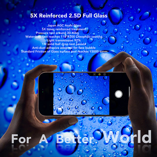 Schutzfolie Anank Bildschirm für Apple iPhone 17 Pro Max, Gehärtetes Glas, Vollkleber, 2.5D, Schwarz