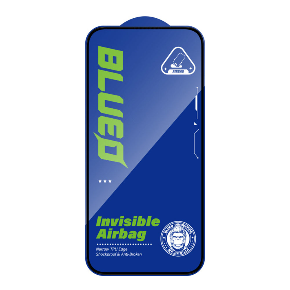 Blueo Anti-Broken Displayschutzfolie für Apple iPhone 15 Pro, gehärtetes Glas, Vollklebung, Schwarz