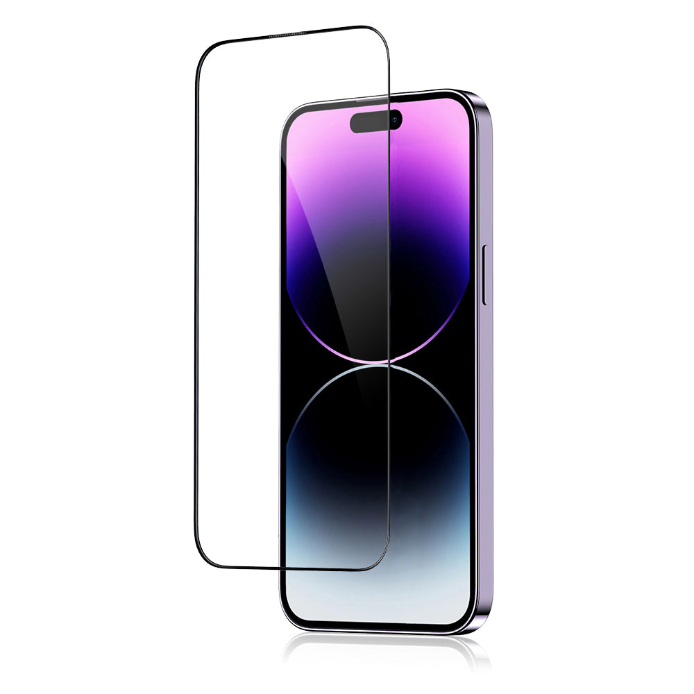 Blueo Anti-Broken Displayschutzfolie für Apple iPhone 15 Pro, gehärtetes Glas, Vollklebung, Schwarz