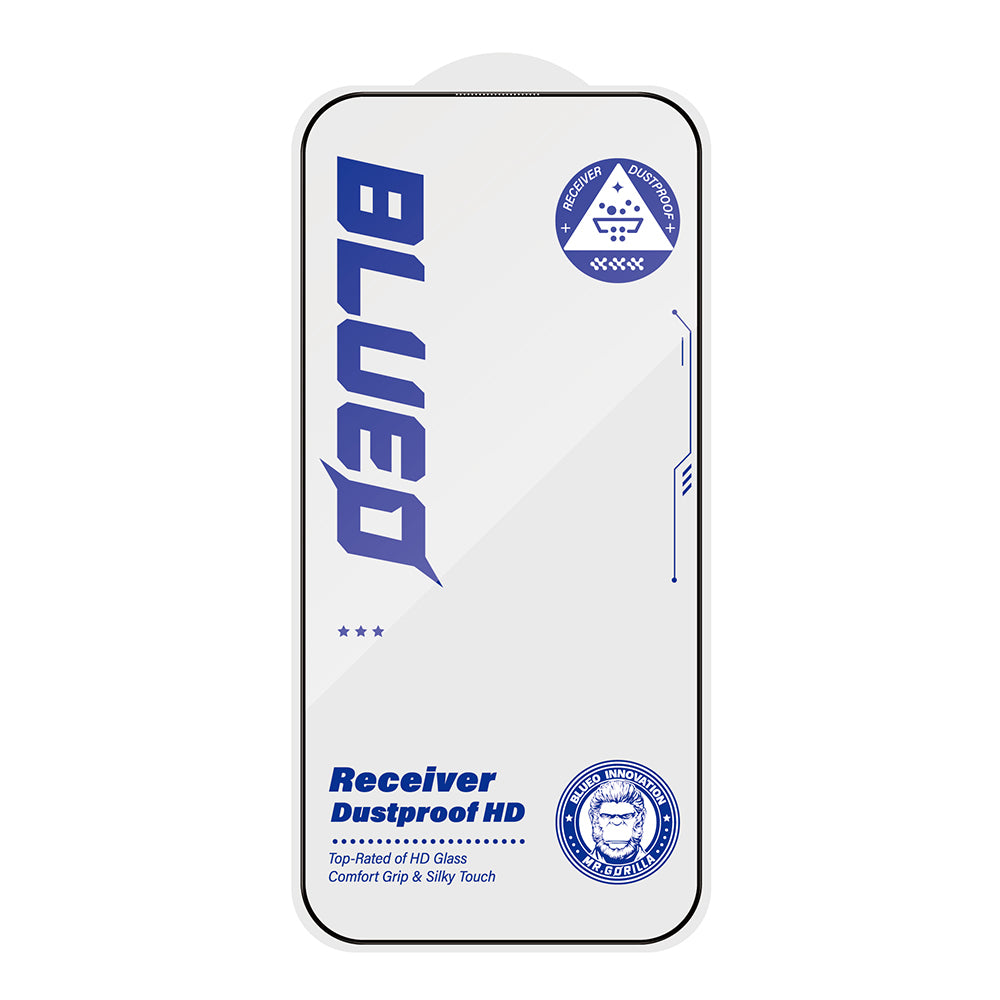 Blueo Anti-Dust HD Displayschutzfolie für Apple iPhone 16 Pro Max, gehärtetes Glas, Vollkleber, Schwarz