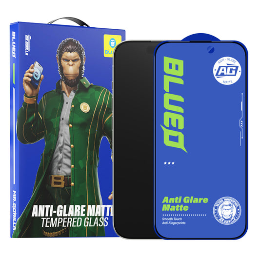 Blueo Anti-Glare Displayschutzfolie für Apple iPhone 12 / 12 Pro, gehärtetes Glas, Vollkleber, Schwarz