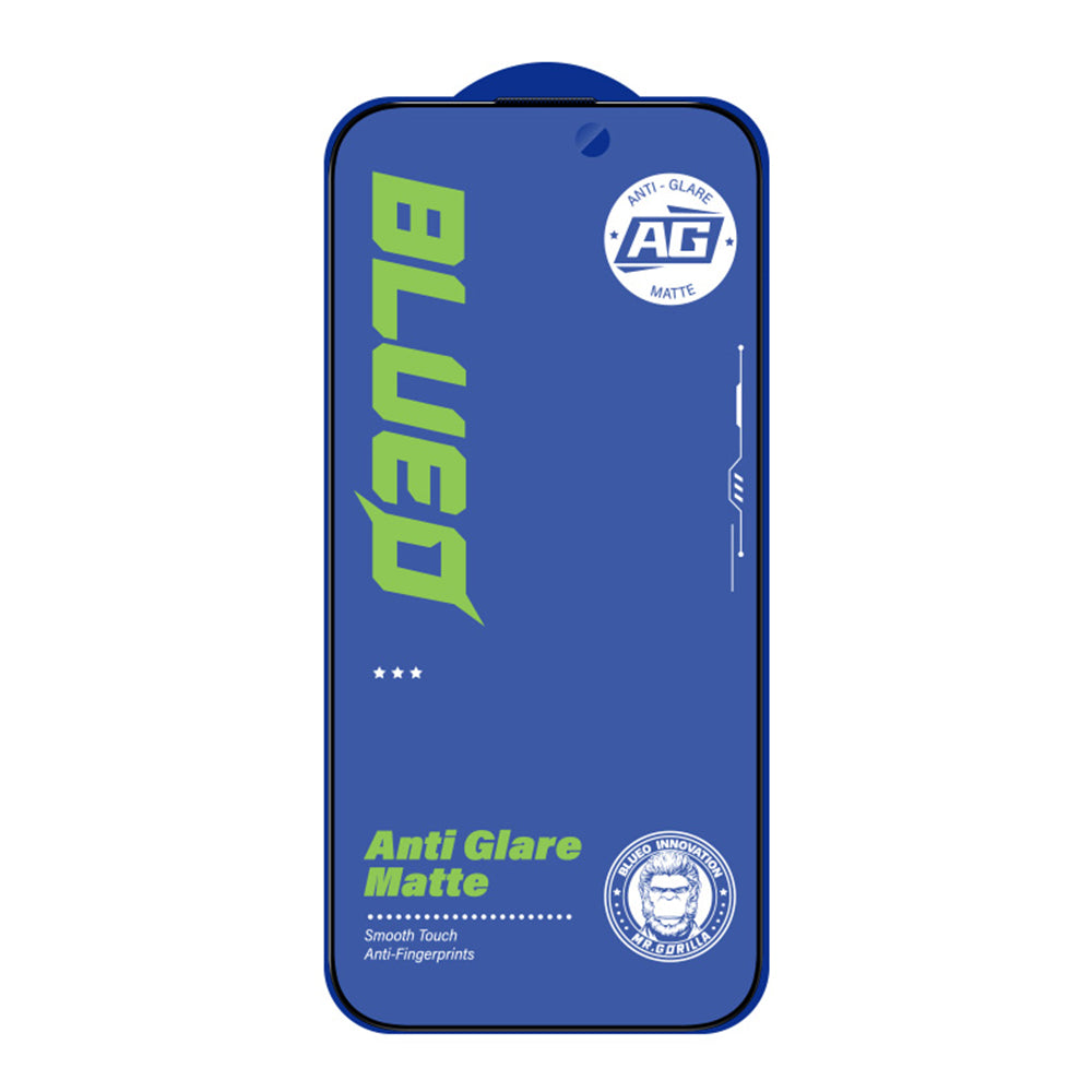 Blueo Anti-Glare Screen Protector Film for Apple iPhone 14 Pro Max, Tempered Glass, Full Glue, Black