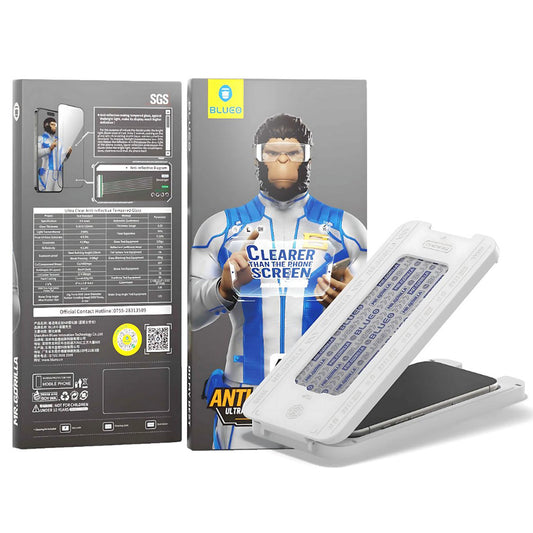 Schutzfolie Blueo Anti-Reflective HD Applicator Pro für Apple iPhone 17 Air, gehärtetes Glas, Full Glue, Schwarz