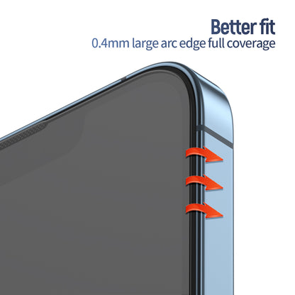 Blueo Anti-Reflective HD Displayschutzfolie für Apple iPhone 17e / 16e / 14 / 13 Pro, gehärtetes Glas, Vollklebung, Schwarz