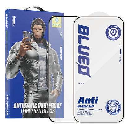 Blueo Anti-Static HD Displayschutzfolie für Apple iPhone 11 / XR, gehärtetes Glas, Vollkleber, Schwarz
