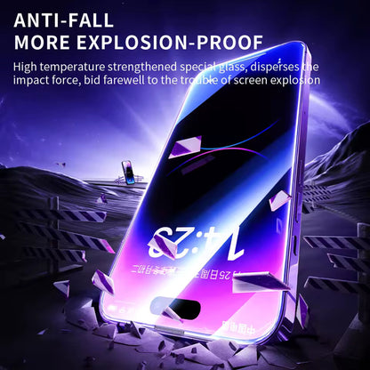 Blueo Anti-Static HD Displayschutzfolie für Apple iPhone 16 Plus / 15 Plus, gehärtetes Glas, Vollkleber, Schwarz
