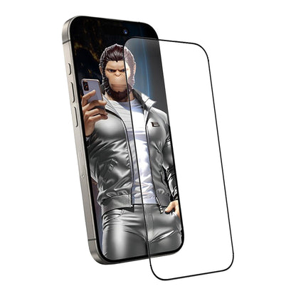 Blueo Anti-Static HD Displayschutzfolie für Apple iPhone 17e / 16e / 14 / 13 Pro, gehärtetes Glas, Vollkleber, Schwarz