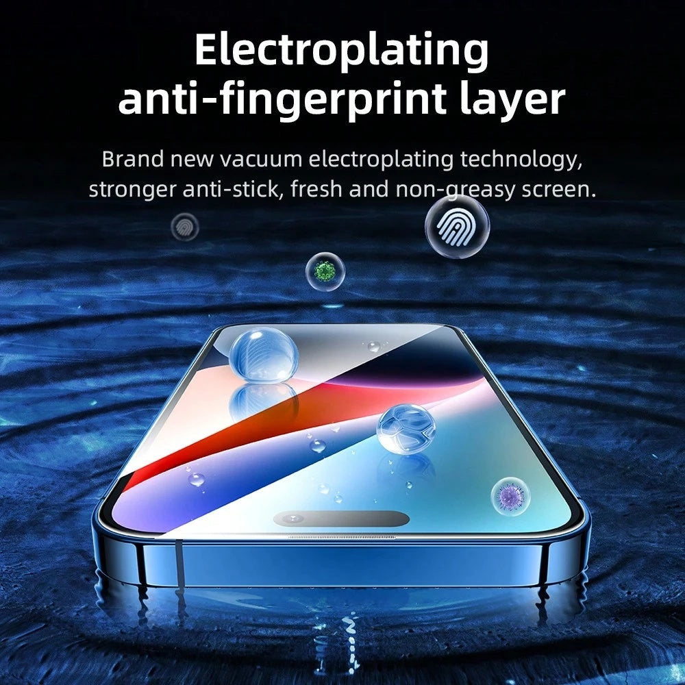 Blueo AR Applicator Pro Displayschutzfolie für Apple iPhone 16 Pro, gehärtetes Glas, Full Glue, 3D, Schwarz