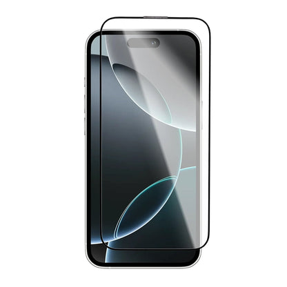 Blueo Crystal Anti-Kratz Schutzfolie mit Applikator für Apple iPhone 16 Pro Max, gehärtetes Glas, Vollkleber, Schwarz