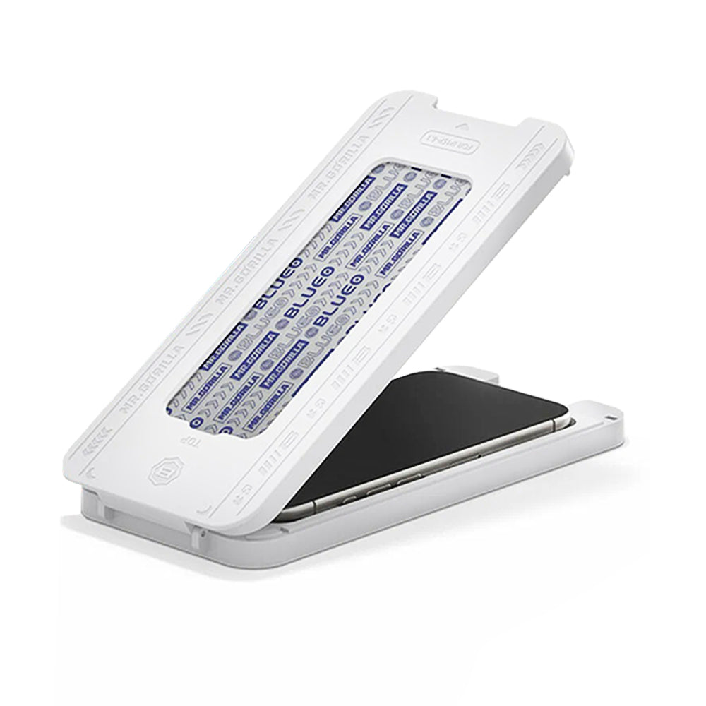 Blueo Crystal Anti-Kratz Schutzfolie mit Applikator für Apple iPhone 16 Pro Max, gehärtetes Glas, Vollkleber, Schwarz