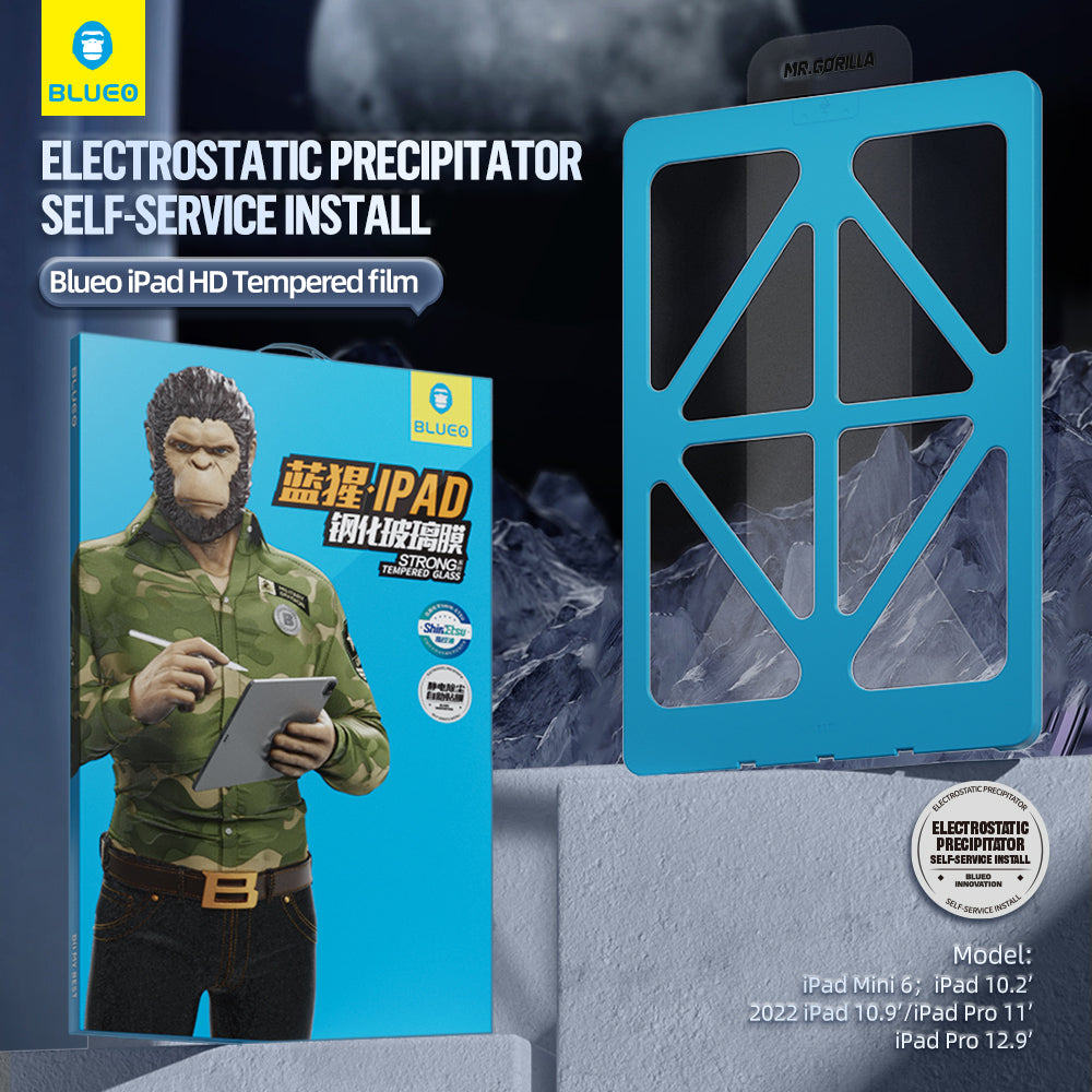 Blueo HD Applicator Pro Screen Protector for Apple iPad Air 11 (2024), Tempered Glass, Full Glue