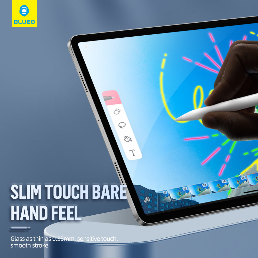 Blueo HD Applicator Pro Screen Protector Film for Apple iPad Pro 12.9 (2022) / Pro 12.9 (2021) / Pro 12.9 (2020), Tempered Glass, Full Glue