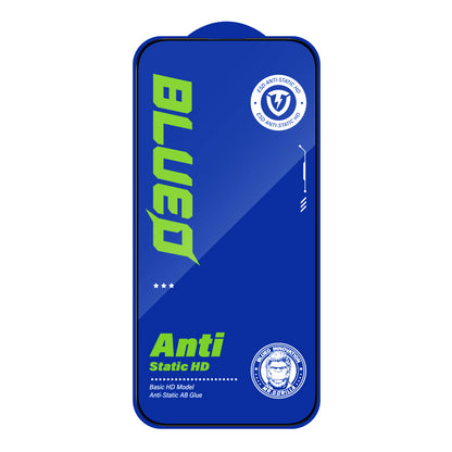 Blueo Silk HD Displayschutzfolie für Apple iPhone 16 / 15, gehärtetes Glas, Full Glue, 5er-Set, 2.5D, Schwarz