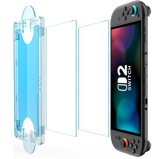Techsuit SwitchAura Displayschutzfolie mit Applikator für Nintendo Switch 2, gehärtetes Glas, 2er-Set