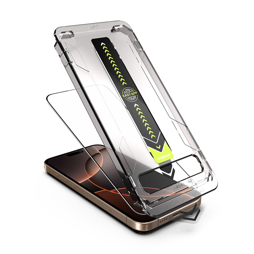 Schutzfolie Techsuit TitanGlass für Apple iPhone 17 Air, Gehärtetes Glas, Full Glue, Schwarz